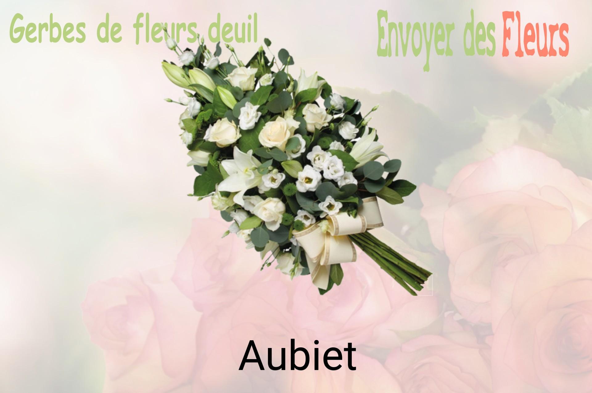 Gerbe de fleurs de deuil livrée à Aubiet
